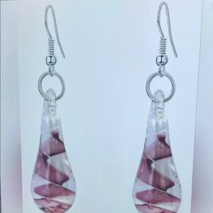 Elegant Silver and Purple Teardrop Earrings